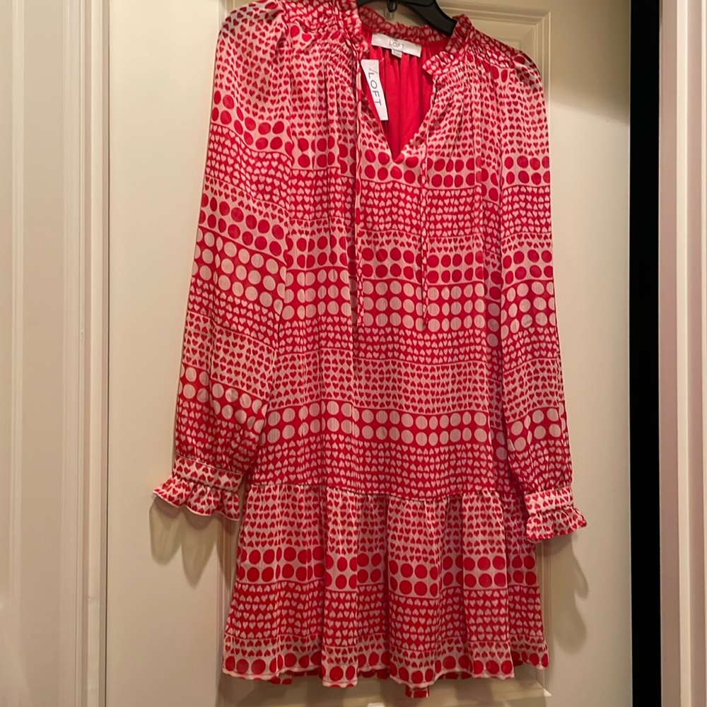 NWT red and white heart print dress.